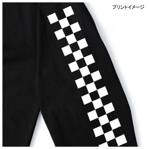 チェッカーフラッグ 袖プリント クルーネックスウェット 裏パイル