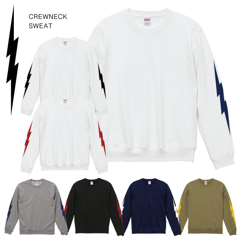 INAZUMA 稲妻 袖プリント クルーネックスウェット 裏パイル トップス