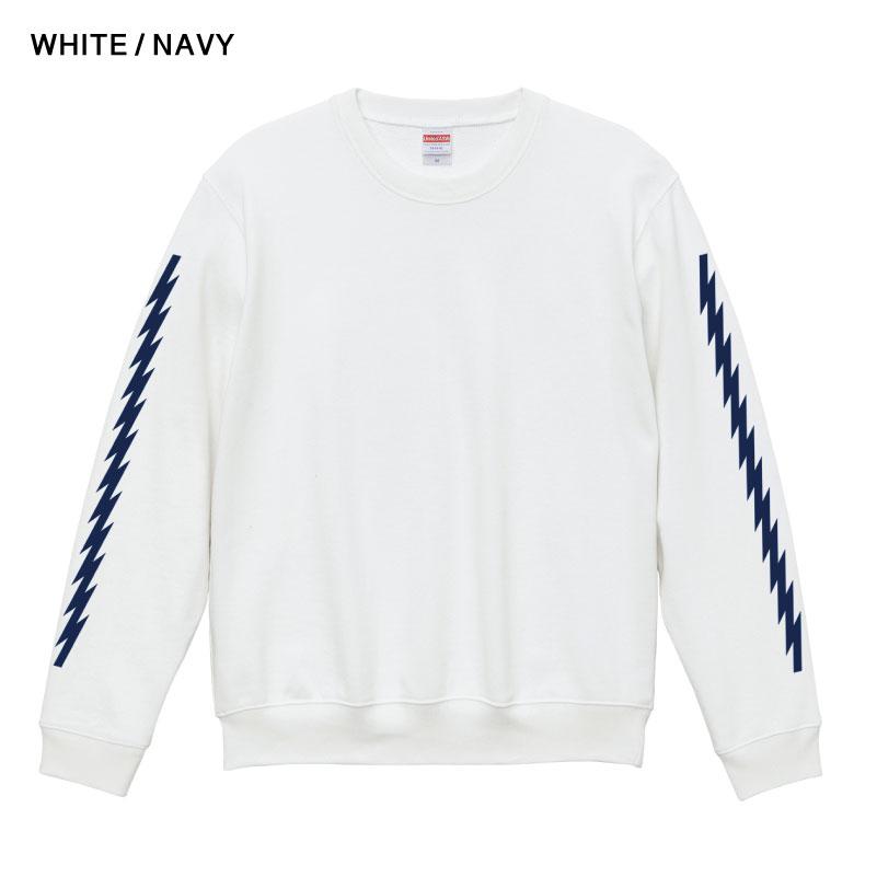 Lightning 袖プリント クルーネックスウェット 裏パイル トップス