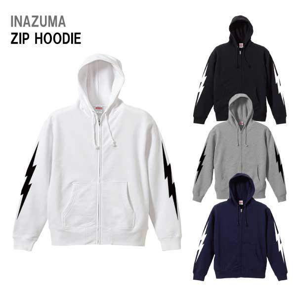 zipパーカー 裏パイル 袖プリント INAZUMA 稲妻 トップス メンズ