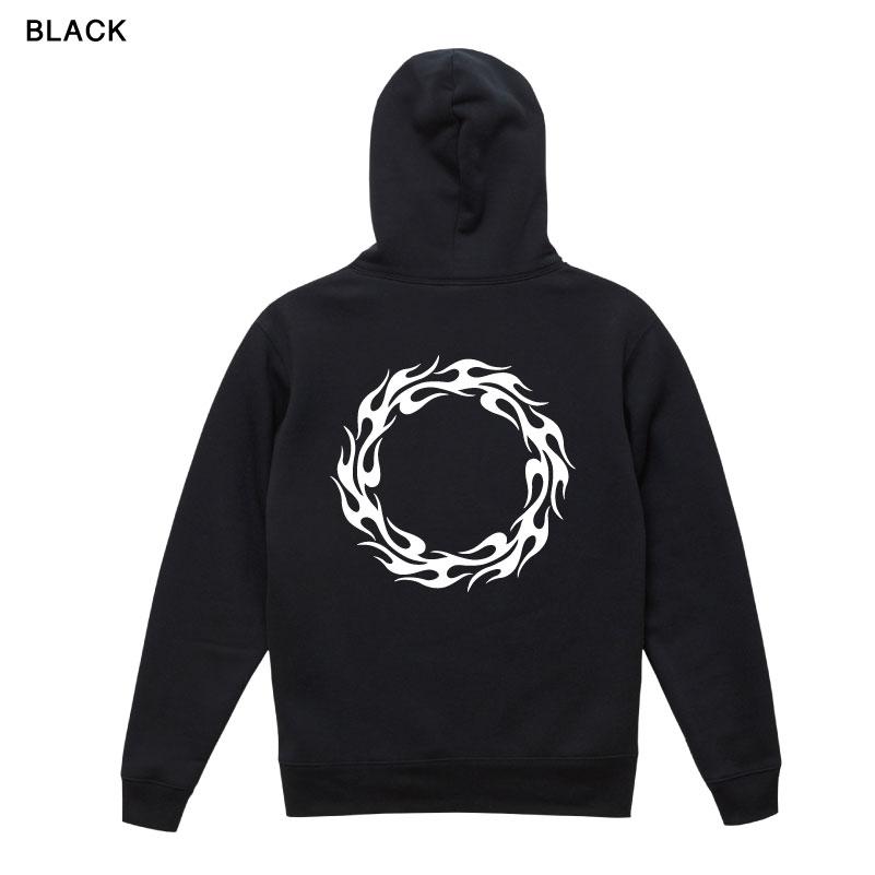 zipパーカー 裏起毛 ファイヤー FLAME 炎 トップス ジップアップ