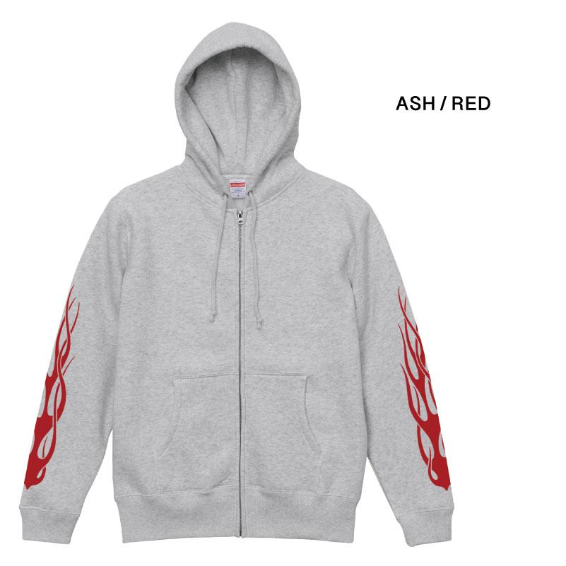 zipパーカー 裏起毛 イグニス 袖プリント トップス ジップアップ