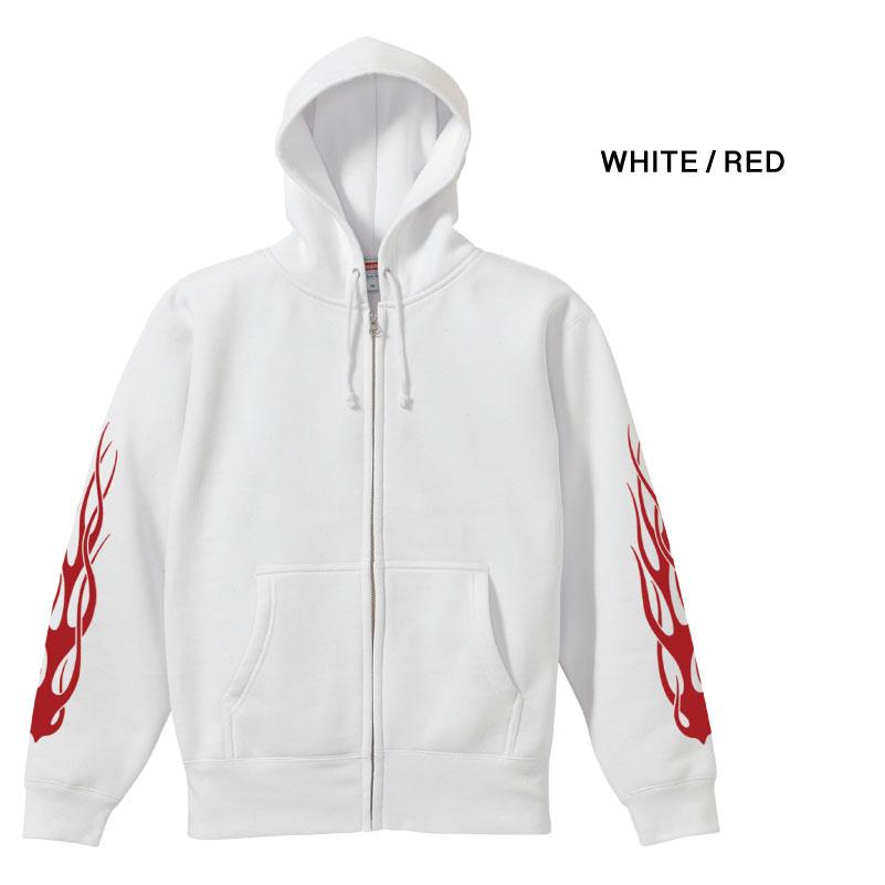 zipパーカー 裏起毛 イグニス 袖プリント トップス ジップアップ