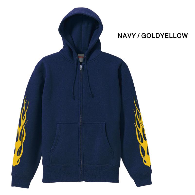 zipパーカー 裏起毛 イグニス 袖プリント トップス ジップアップ