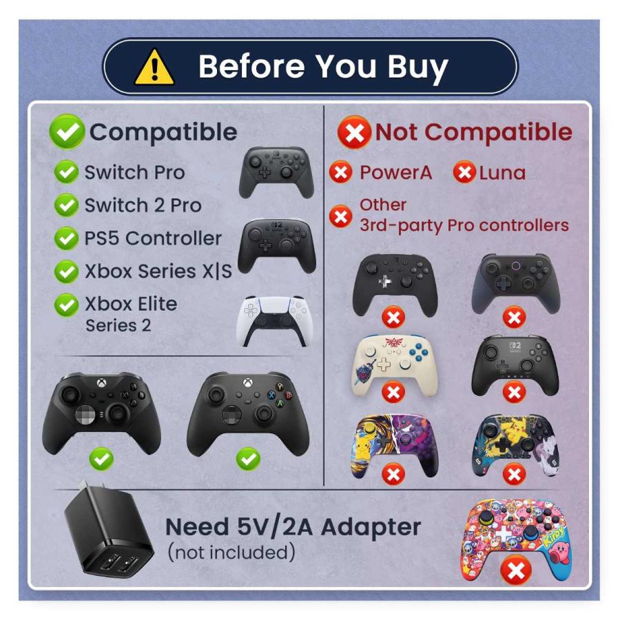 Nintendo Switch 2 / PlayStation 5 Xbox プロコン充電スタンド