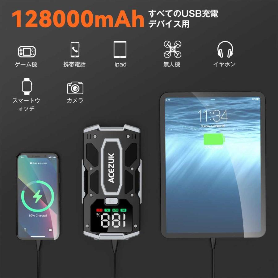 ジャンプスターター 12800mAh 4000A 12V車対応 LCDディスプレイ搭載_5