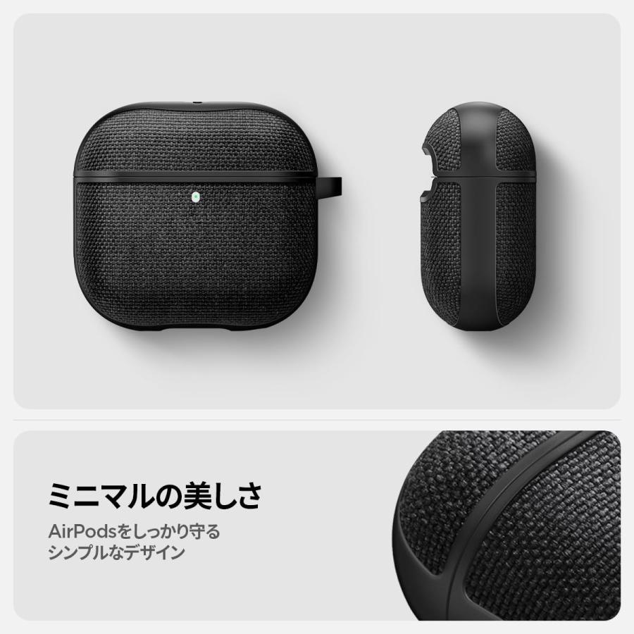 AirPods4(第4世代)Spigenケースナイロンファブリックワイヤレス充電