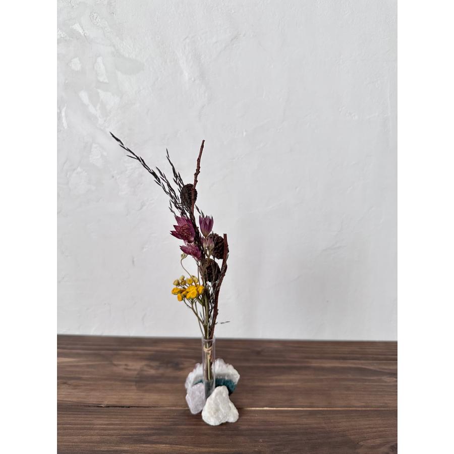 アメジストの一輪挿しドライフラワーアレンジ |  | 04