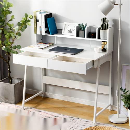 オーエスジェイ(OSJ) 机 デスク パソコンデスク 引き出し付き 机 白  