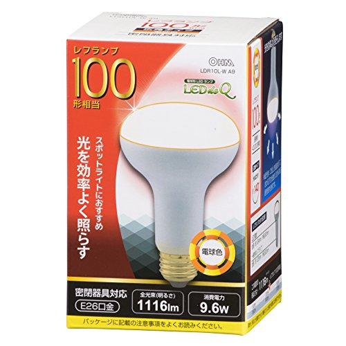 オーム電機 LED電球 レフランプ形 100形相当 E26 電球色 LDR10L-W A9 06-0791 | 