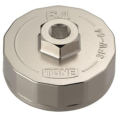 トネ(TONE) オイルフィルターレンチ(カップ形) 3FW-64 差込角9.5mm(3/8") φ64 | 