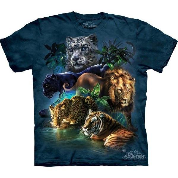 【THE MOUNTAIN】【動物 Tシャツ】(ジャングル×ビッグキャッツ) Big Jungle Cats【Lサイズ】