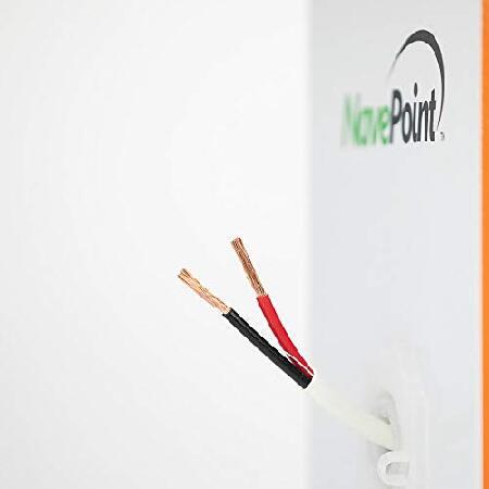NavePoint 500フィート 壁 オーディオ スピーカー ケーブル ワイヤー CL2 18/2 AWG ゲージ 2コンダクター バルク ホワイト 