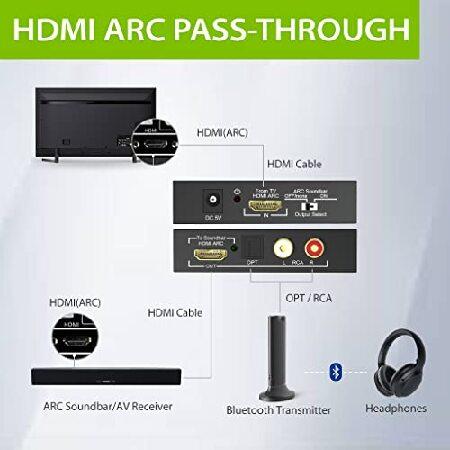 Avantree Opera ＆ HAX05 バンドル - HDMI ARC オーディオ アダプター ＆ テレビ視聴用ワイヤレス ヘッドフォン 送信機/充電スタンド 2-in-1 ARC パススルー付き ARC Avantree Opera HAX05 バンドル HDMI オーディオ アダプター テレビ視聴用ワイヤレス ヘッドフォン 送信機/充電スタンド in