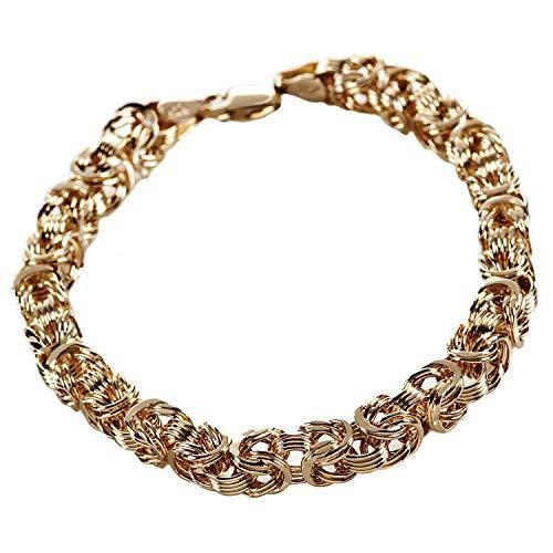 Stauer レディース 14K ゴールド ビザンチン編みブレスレット (7.5インチ)