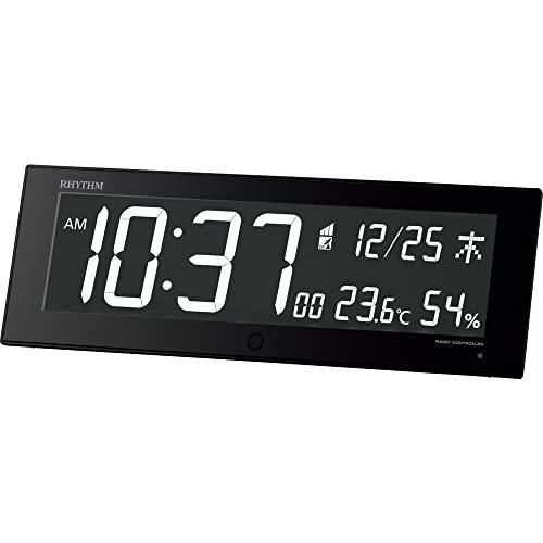 新しいブランド リズム(RHYTHM) 8RZ184SR RHYTHM 黒 表示 365色 LED グラデーション カラー G Iroria デジタル 電波 掛け時計 掛け時計、壁掛け時計