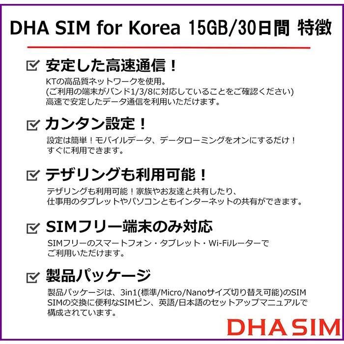 超ポイントアップ祭 Dha Directdha Sim 韓国 30日 15gb 4g Lte プリペイドsim Simカード 日本語説明書simピン付 基本設定追加料金不要 モバイルwifiルーター利用可 Cfc Com Do