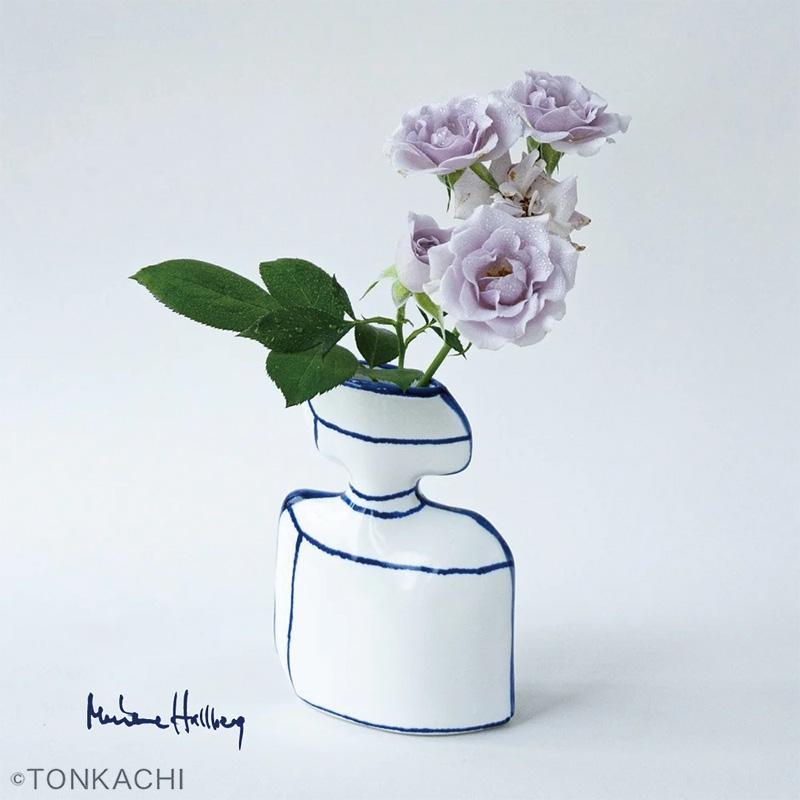 Marianne Hallberg マリアンヌハルバーグ 香水瓶のかびん 花瓶 フラワーベース 瀬戸焼 北欧 スウェーデン ギフト プレゼントの画像