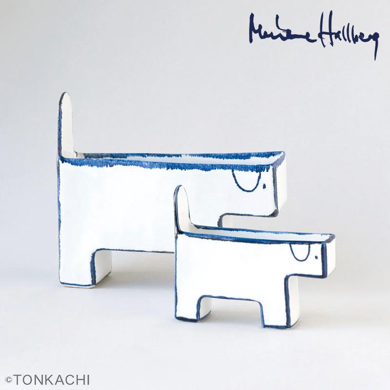 Marianne Hallberg マリアンヌハルバーグ 犬のかびん 瀬戸焼 北欧 スウェーデン 花瓶 ギフト プレゼントの画像