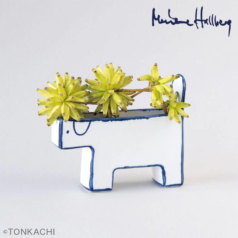 Marianne Hallberg マリアンヌハルバーグ 犬のかびん 瀬戸焼 北欧 スウェーデン 花瓶 ギフト プレゼントの画像