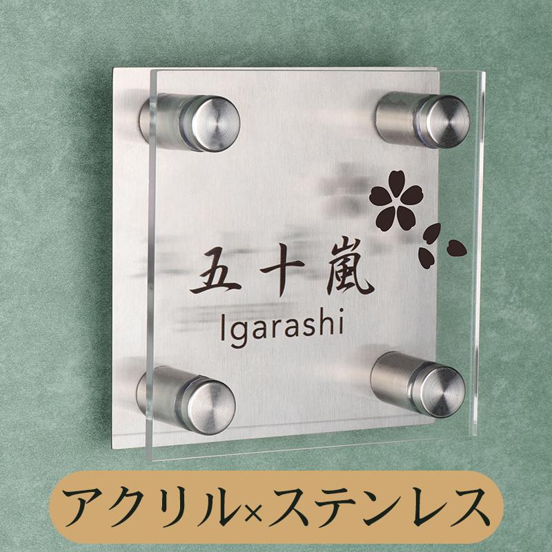 表札 おしゃれ アクリル製 戸建 二世帯 門柱 玄関 ローマ字 英字 漢字 連名 マンション 番地 住所 新築 引越 アクリル ステンレス表札 Lz Bxg 01 Gn Lz Bxg 01 はんこの匠 通販 Yahoo ショッピング