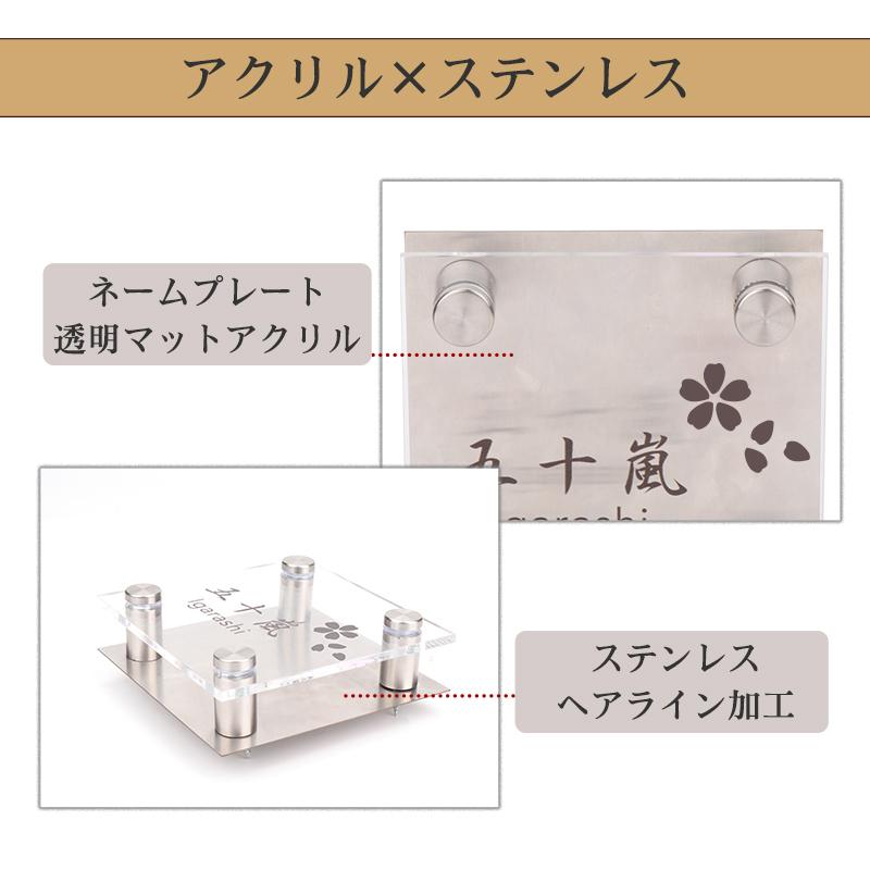 表札 おしゃれ アクリル製 戸建 二世帯 門柱 玄関 ローマ字 英字 漢字 連名 マンション 番地 住所 新築 引越 アクリル ステンレス表札 Lz Bxg 01 Gn Lz Bxg 01 はんこの匠 通販 Yahoo ショッピング