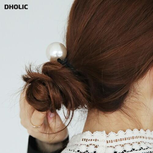 ヘアアクセサリー ヘアゴム かわいい ゴム パール ビッグ ファッション 上品 可愛い 大きい 大ぶり 韓国 80 以上節約 パール
