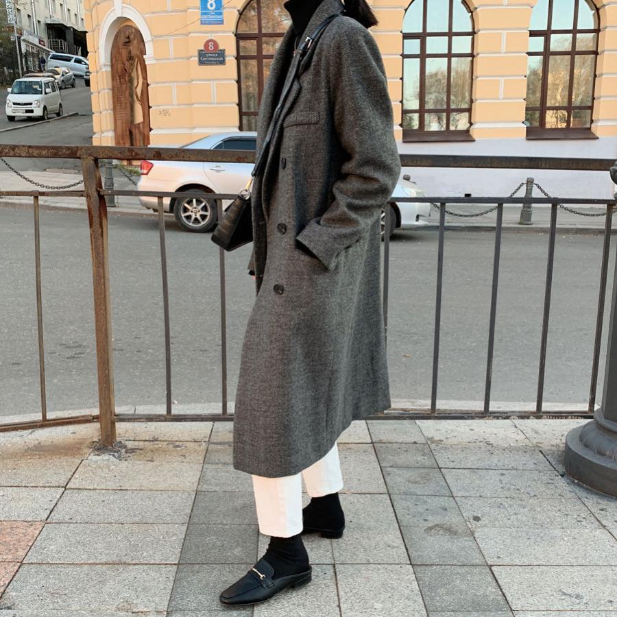 システムを 韓国ファッション 高見え 上品 エレガント オーバーサイズ 秋 冬 Dholic 通販 Paypayモール アウター コート ロング チェスターコート ダブルコート カラー 襟 エレガント ルーズ ゆったり システムを