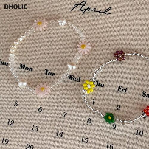 アクセサリー ジュエリー ブレスレット 花柄 フラワー フローラル モチーフ ビーズ クリーム マルチトーン 春 夏 Dholic 通販 Paypayモール