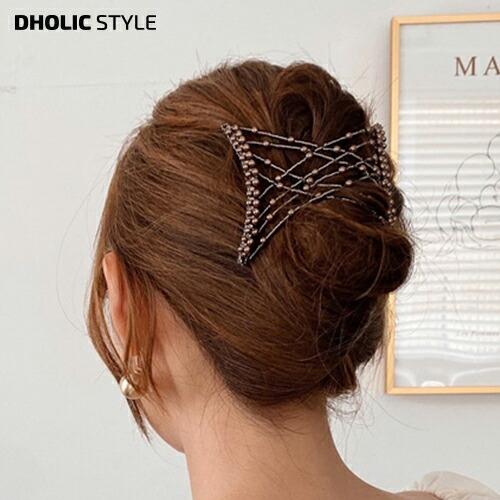 韓国 ヘアアクセサリー ヘアコーム ヘアクリップ 髪留め アップスタイル ハーフアップ 一つ結び ポニテール パーティー 結婚式 同窓会 上品 ビーズ 秋 冬 Dholic 通販 Yahoo ショッピング