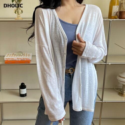 スーパーセール期間限定 レディース カーディガン 羽織物 長袖 Vネック スリット 単色 無地 シンプル カジュアル