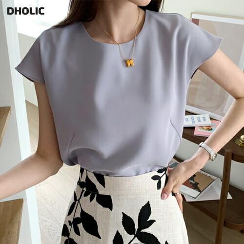 レディース トップス ブラウス フレンチスリーブ ショートスリーブ 単色 無地 シンプル ベーシック 大人 春 夏 韓国 ファッション Dholic 通販 Paypayモール