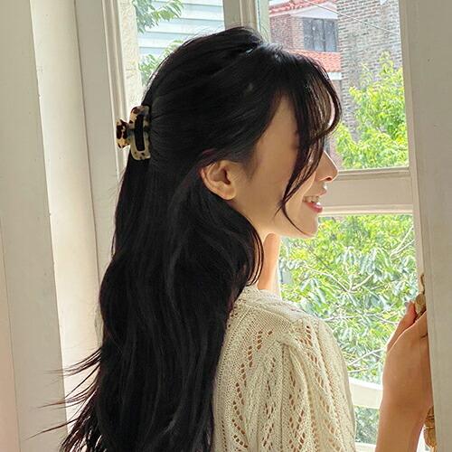 韓国 ファッション アクセサリー ヘアアクセサリー ヘアクリップ 髪留め 髪まとめ バンスクリップ 上品 ホログラム マルチトーン 透明 ハーフアップ 春 夏 Dholic 通販 Paypayモール