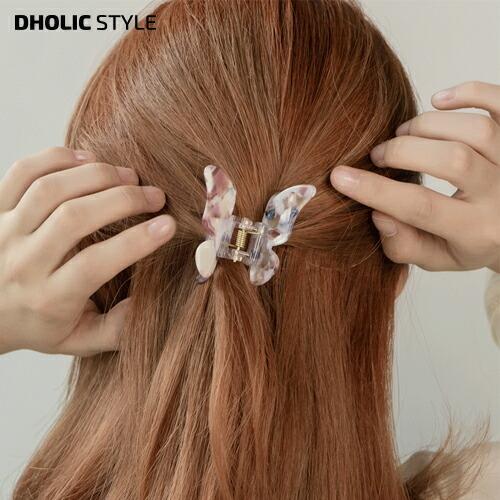 ヘアアクセサリー ヘアクリップ バンスクリップ バタフライ 蝶々 中 半結び ハーフアップ パステルカラー ヘアアレンジ アクリル カジュアル 春 秋 Dholic 通販 Paypayモール