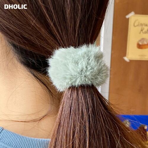 韓国 ファッション アクセサリー ヘアアクセサリー ヘアゴム エコファー ミンク風 シンプル ゴム ガーリー 大人 上品 女の子 カジュアル