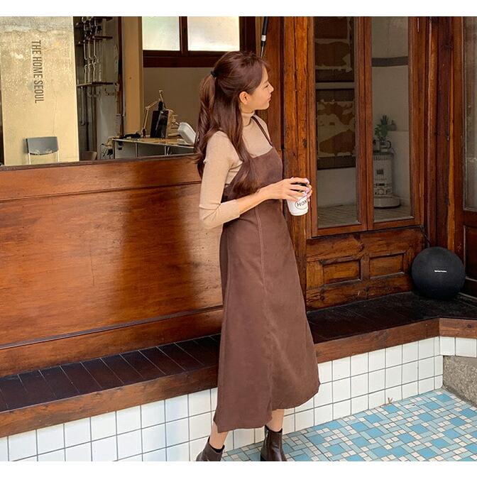 ワンピース ロングワンピース ロング丈 フレア Aライン スリム 細身 タイト キャミソール ノースリーブ スリーブレス スクエアネック 無地 カジュアル 秋 冬 Dholic 通販 Paypayモール