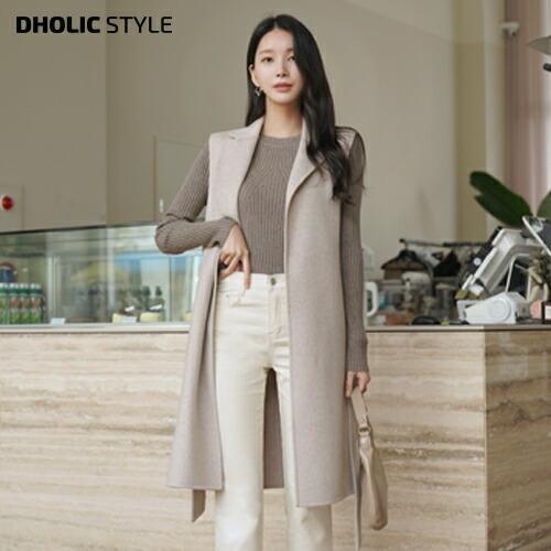 アウター ベスト ジレ Vネック テーラードカラー ロングベスト ロング丈 ポケット 無地 オープンベスト 重ね着 レイヤード