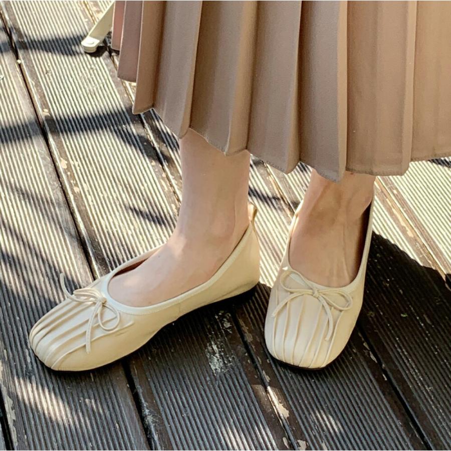 があります レディース シンプル かわいい 可愛い ガーリー ギャザー 韓国ファッション Dholic 通販 Paypayモール シューズ 靴 くつ フラットシューズ ぺたんこ りぼん リボン チェック柄 単色 無地 ーンにずれ
