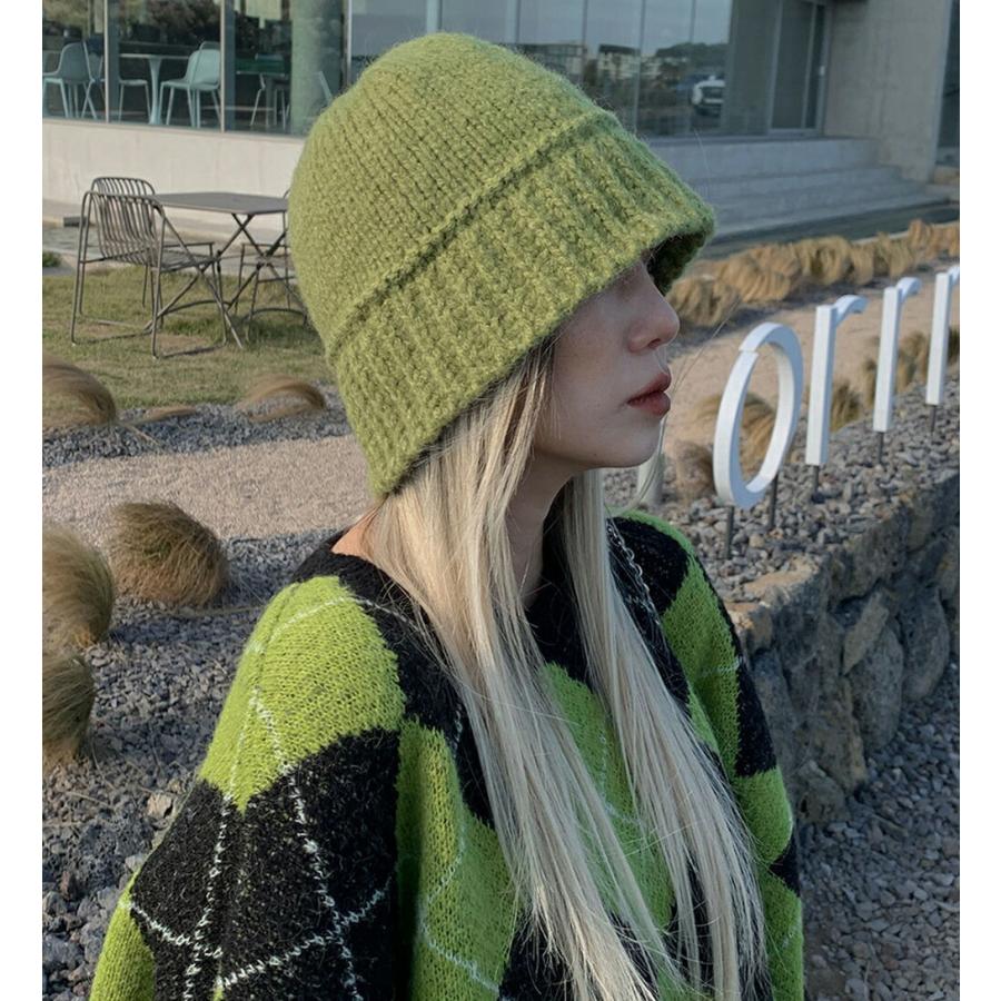 韓国 帽子 バケットハット バケハ ニット ニット帽 ニット帽子 無地 クローシュ マッシュルームハット クルーハット チューリップハット カジュアル 冬 Dholic 通販 Paypayモール