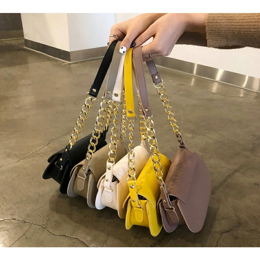 韓国ファッション バッグ かばん ショルダーバッグ ミニバッグ チェーンバッグ 小さい 無地 合皮 エコレザー パーティー ラウンド カジュアル 秋 春 Dholic 通販 Paypayモール