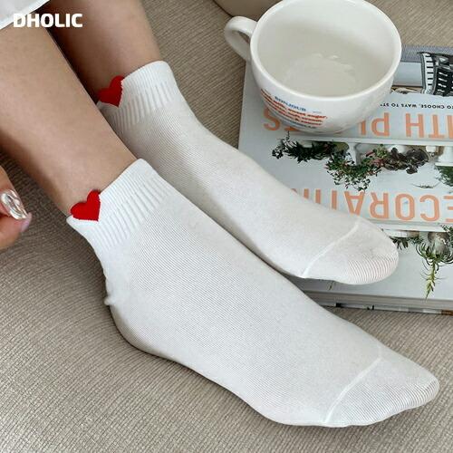 韓国ファッション ソックス 靴下 アンクルソックス ハート アンクル丈 くつ下 くつした かわいい ベーシック シンプル カジュアル 秋 冬 Dholic 通販 Yahoo ショッピング