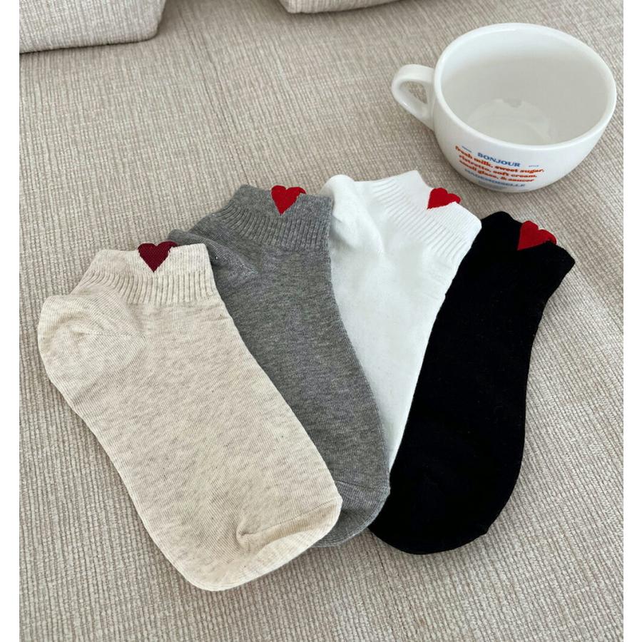 韓国ファッション ソックス 靴下 アンクルソックス ハート アンクル丈 くつ下 くつした かわいい ベーシック シンプル カジュアル 秋 冬 Dholic 通販 Paypayモール