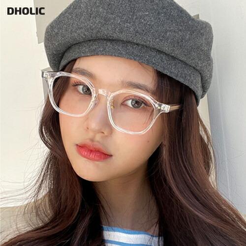 7円 新品同様 韓国ファッション メガネ 眼鏡 めがね クリア 透明 Uv400 ラウンドスクエア シンプル 紫外線遮断 大きい 大型 大ぶり ファッションメガネ デイリー 小顔 秋 冬