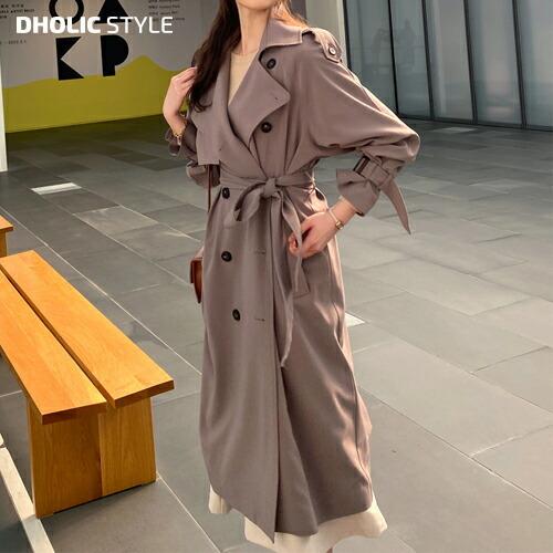 日本セール コート 長袖 ロング 丈 単色 無地 シンプル パステル くすみ ボタン トレンチ ダブル ストラップ 上品 大人っぽ きれいめ フェミニン 韓国ファッション 直売超安い Ssl Daikyogo Or Jp