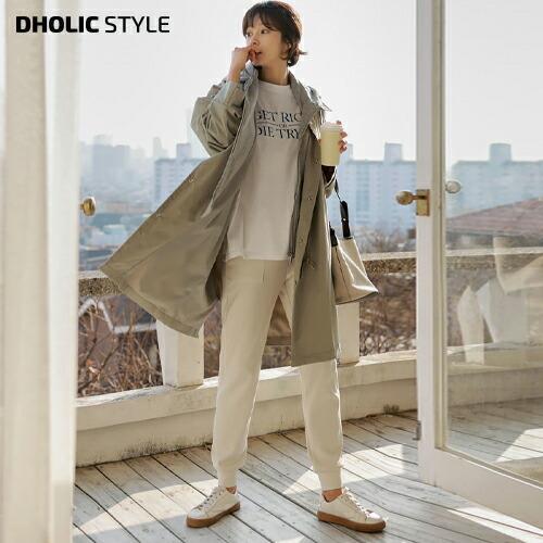 韓国ファッション アウター ジャンパー モッズコート ロングジャンパー ロング丈 フード ジップアップ チャック オーバーサイズ ルーズ 無地 サファリ 秋 春 Dholic 通販 Paypayモール