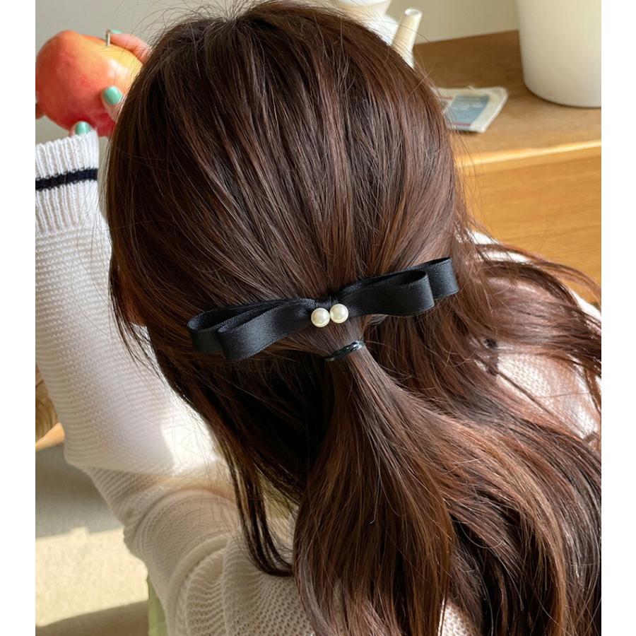 激安 韓国ファッション アクセサリー ヘアアクセサリー クリップ フェイクパール リボン かわいい 可愛い フェミニン 大人 上品 女の子 カジュアル デイリー 春 秋 Riosmauricio Com