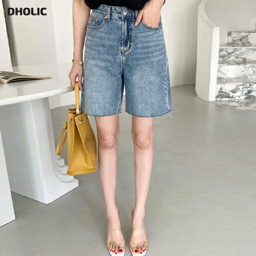 パンツ カットオフ かわいい カジュアル コットン ショート丈 ジーパン ジーンズ ストレート デニム ハーフ丈 ボタン 可愛い 夏 春 柄 模様 綿 韓国ファッション2 915円 高速配送 ハーフ丈