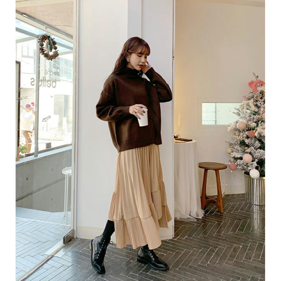 スカート アンバランススカート アンバランスヘム ロング丈 ロングスカート プリーツスカート フレア フレアスカート 大人 フェミニン 秋 冬 Dholic 通販 Paypayモール