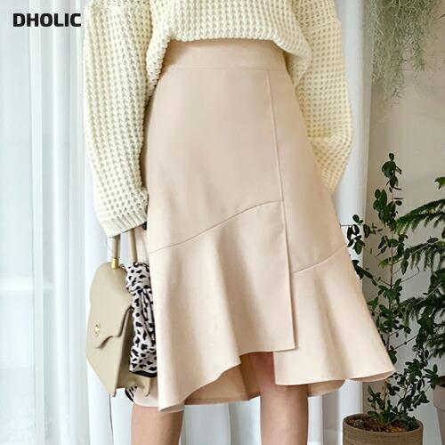 スカート アンバランス フリル フレア フリルスカート マーメイドスカートスカート スリットスカート フェミニン フェミニンスカート 春 冬 Dholic 通販 Paypayモール