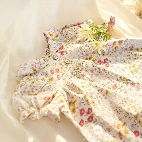 キッズ ワンピース ロングワンピース 花柄 襟 女の子 幼稚園児 可愛い 楽キッズ 子供 子供用 ベビー ベビー服 ベビー用 秋 春 Dholic 通販 Paypayモール